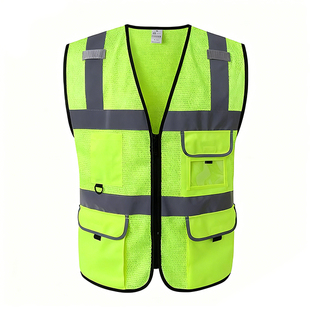 网布透气华体会平台-华体会(中国)背心施工交通安全荧光骑行马甲